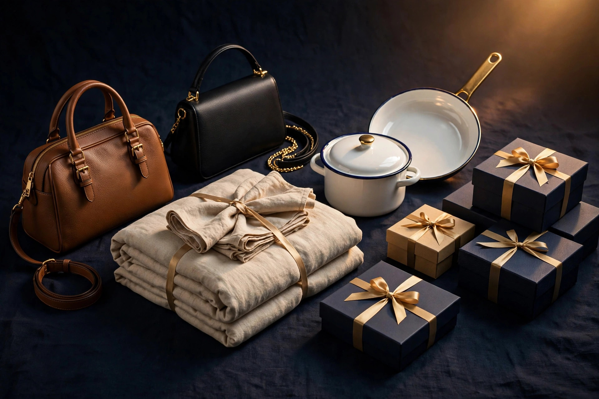 Essell Global gifting collection: handbags, bedding, cookware and gift boxes